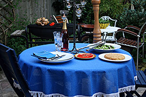 All Weather Mediterranean Blue Outdoor Tablecloths