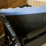 PER Fine Mesh Fabric sewn into pressure cushion for wheelchair